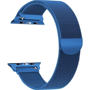 Apple Watch Uyumlu Seri 3/4/5 Premium Metal Milano Kordon 38-40 mm - Mavi