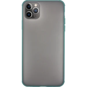 Case 4U Apple iPhone 11 Pro Max Kılıf Mat Yüzey Renkli 4 Köşe Kenar Silikon Odyo Arka Kapak Yeşil