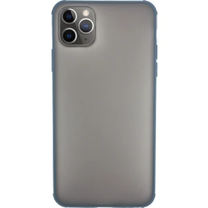 Case 4U Apple iPhone 11 Pro Max Kılıf Mat Yüzey Renkli 4 Köşe Kenar Silikon Odyo Arka Kapak Lacivert