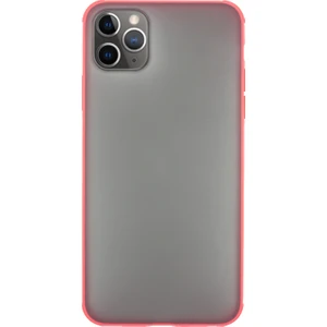 Case 4U Apple iPhone 11 Pro Max Kılıf Mat Yüzey Renkli 4 Köşe Kenar Silikon Odyo Arka Kapak Kırmızı