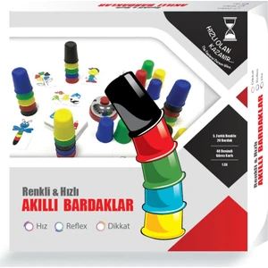 Renkli ve Hızlı Süper Pratik Akıllı Bardaklar Eğitici Zeka Oyunu Çocuk ve Aile Kutu Oyunu