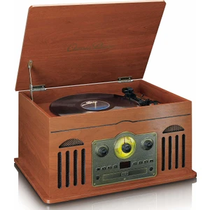 TCD-2600 Ahşap Dahili Hoparlörü FM Radyo CD Player ve Bluetooth Pikap
