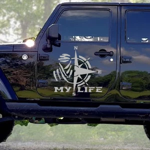 Melek - My Life Dakar Pusula Araba Sticker 50 x 50 cm Metalik Gri