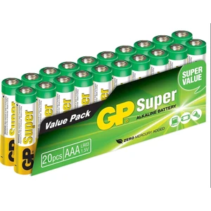 Gp Süper Alkalin AAA/LR03 Boy Ince Pil 20'li Paket