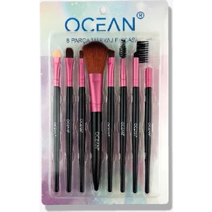 Ocean 8'li Makyaj Fırça Seti - Pınk
