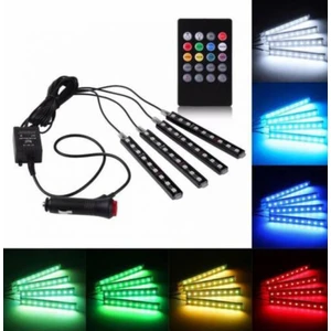 Ayak Altı LED Kumandalı Araç İçi Aydınlatma 4'lü