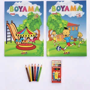 Keskin Boyama Seti - 2 Adet Boyama Kitabı ve 6lı Kuruboya Set
