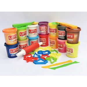 Lets 14 Renk Oyun Hamuru (2100 gr )+ 17 Parça Kalıp ve Merdane Seti