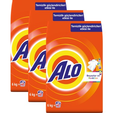 Alo 3 x 6 kg Toz amar Deterjan Beyazlar ve Renkliler Fiyat