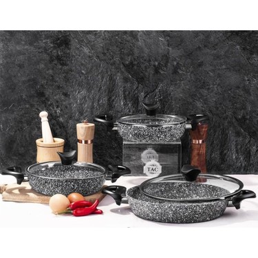 【新品未使用】QVC クロたまちゃん 3点セット Taç 3411 Ultra Granit 3'lü Omlet Seti Fiyatı - Taksit Seçenekleri