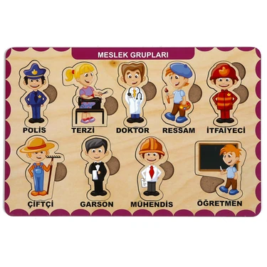 Maketçiniz Meslek Grupları Ahşap Eğitici Oyuncak 0-4 Yaş İçin 10