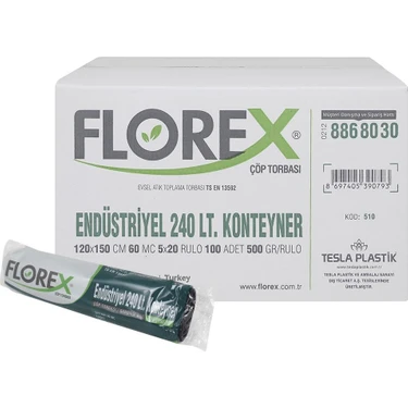 Florex 240 lt Konteyner Çöp Torbası - 100