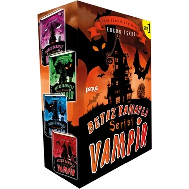 Pinus Kitap Beyaz Kanatlı Vampir Serisi 1-4 Set – Erkan İşeri, 640 Sayfa Ciltsiz Macera ve Eğlence