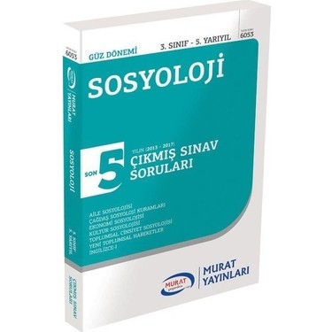 Murat Yayinlari Acikogretim 3 Sinif Guz Sosyoloji Cikmis Kitabi