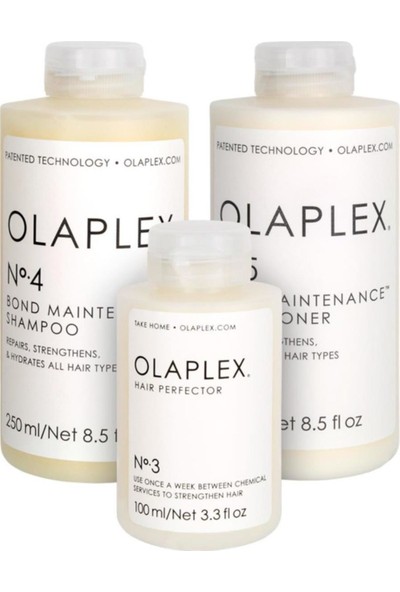 Olaplex No:4 Şampuan 250 ml + No:5 Krem 250 ml + No:3 Perfector 100 ml