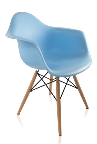 Dorcia Home Kolçaklı Mavi Eames Sandalye - Cafe Balkon Mutfak Sandalyesi