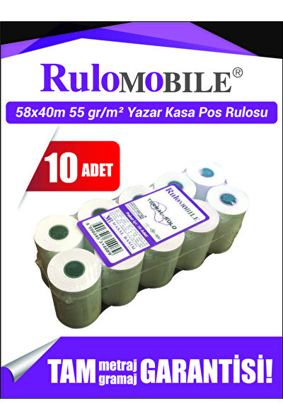 Rulo Mobile 58 x 40 m Termal Rulo (10 Adet) 55 g/m²