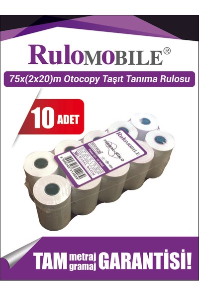 Rulo Mobile 75 x (2 x 20) m Otocopy Rulo (10 Adet)