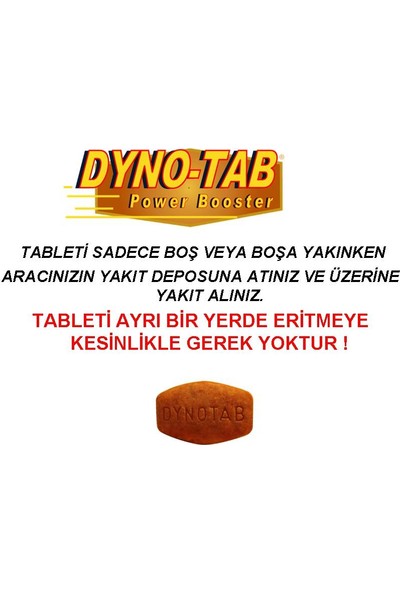 Dyno Tab Benzin & Dizel Yakıt Tasarruf ve Enjektör Temizleyici (2 depoluk) Made in USA