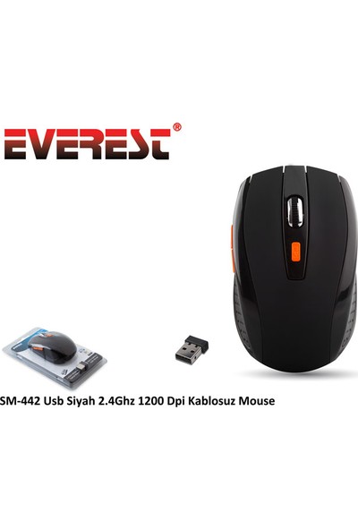 Everest SM-442 2.4Ghz Kablosuz Siyah Mouse