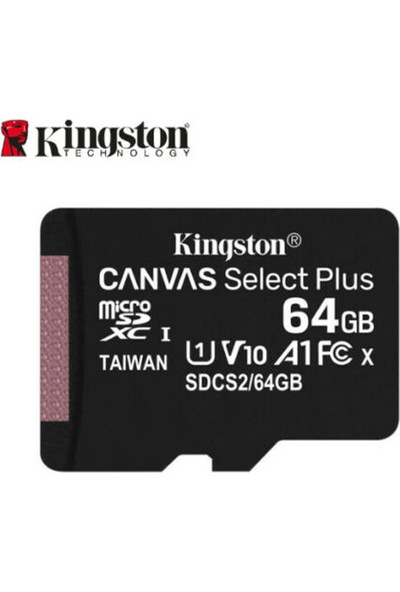 Kingston 64GB MicroSDXC Canvas Select Plus Hafıza Kartı SDCS2/64GB