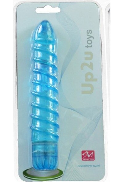 Juicy Jewels Jel Dokulu Özel Kıvrımlı Titreşimli Mavi Vibratör Penis Dildo