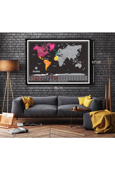 Atölye Depo Black Edıtıon 2020 - Scratch Map Kazıma World Dünya Haritası Hediye Tüp Rulo Kutulu