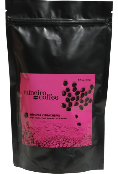 Mineiro Coffee Single Origin Etiyopya Yirgacheffe ogutulmemis CEKIRDEK Kahve 250gr