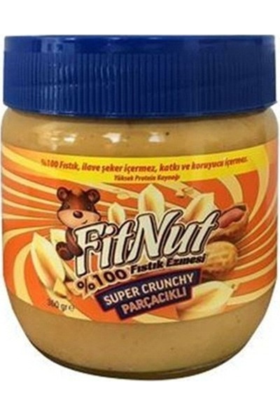 FitNut Crunchy Parçacıklı Fıstık Ezmesi Net:360 Gr