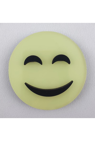 Fosforlu Emoji ( Karanlıkta Parlar ) Fosforlu Duvar Süsü, 6,5 cm