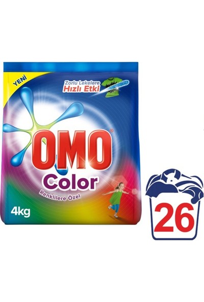 Omo Matik Color 4 kg Toz Çamaşır Deterjanı 4'lü Set