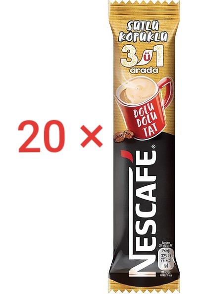 Nescafe 3'ü 1 Arada Sütlü Köpüklü 20'li Paket