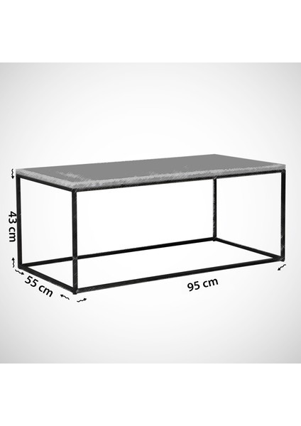 Cosco Dikdörtgen Orta Sehpa - Siyah Mermer