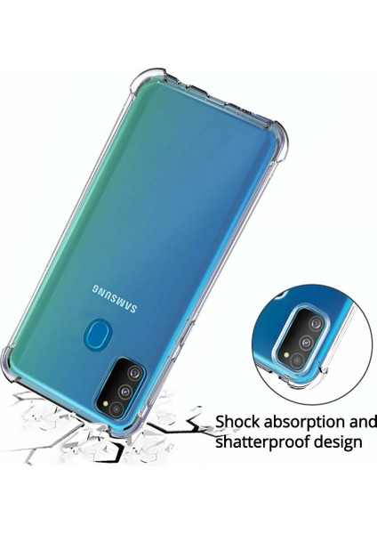 Samsung Galaxy M30s Shock Absorbing Kılıf - Şeffaf