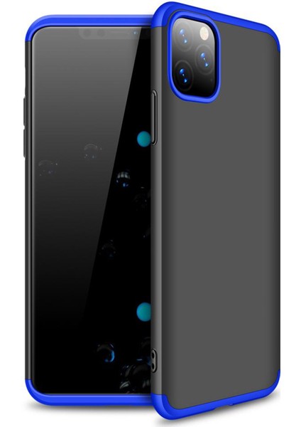 Apple iPhone 11 Pro Double Dip 360 Protective Kılıf - Siyah Mavi