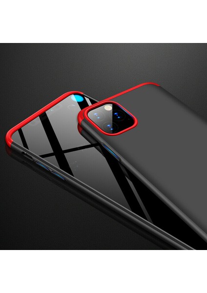 Apple iPhone 11 Pro Max Double Dip 360 Protective Kılıf - Siyah Kırmızı