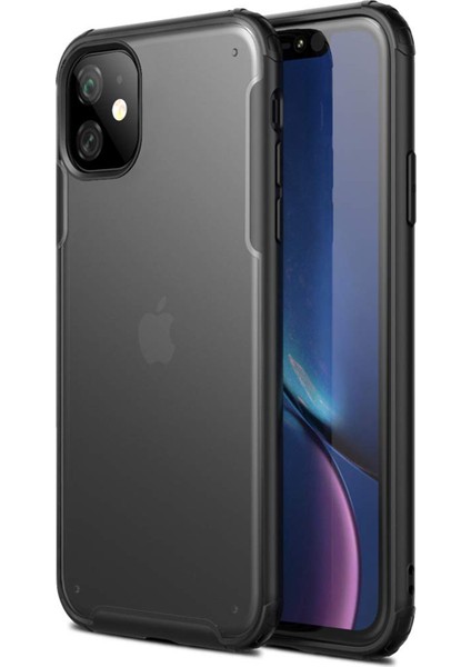 Apple iPhone 11 Frosted Frame Kılıf - Siyah