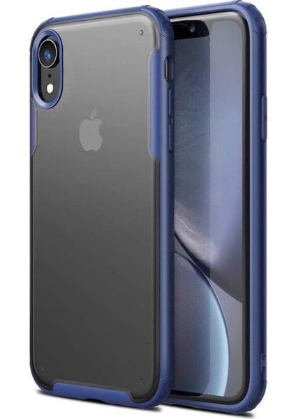 Apple iPhone XR Frosted Frame Kılıf - Lacivert