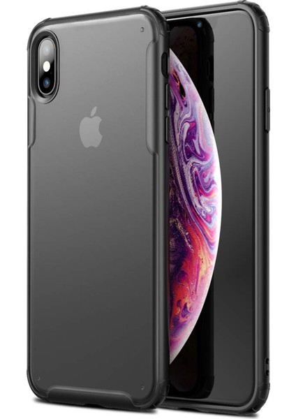 Apple iPhone XS Frosted Frame Kılıf - Siyah