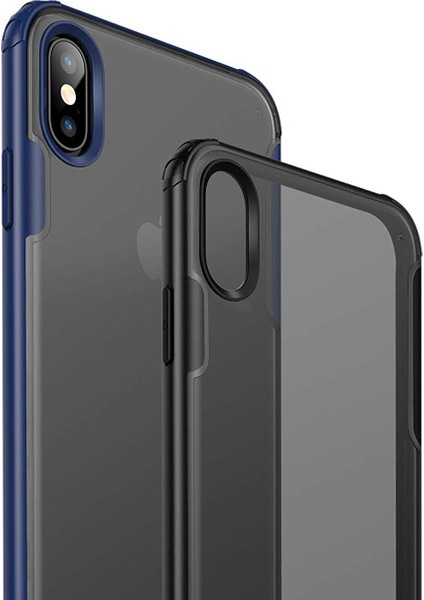 Apple iPhone XS Frosted Frame Kılıf - Kırmızı