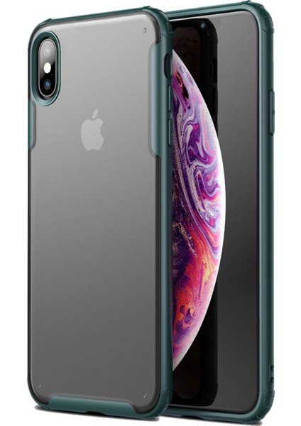 Apple iPhone X Frosted Frame Kılıf - Yeşil
