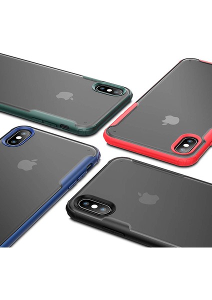 Apple iPhone X Frosted Frame Kılıf - Yeşil