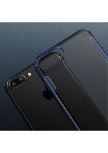 Apple iPhone 8 Plus Frosted Frame Kılıf - Siyah