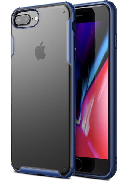 Apple iPhone 8 Plus Frosted Frame Kılıf - Lacivert