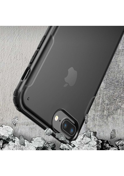 Apple iPhone 8 Plus Frosted Frame Kılıf - Lacivert