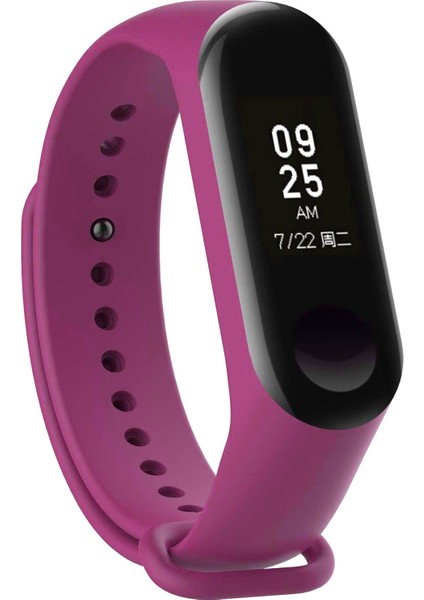 Xiaomi Mi Band 3 / Mi Band 4 Silikon Kordon - Mor modelleri