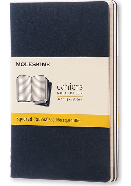 Cahier 3Lü Defter Mavi Kareli Cep Boy 64Sy Ch212