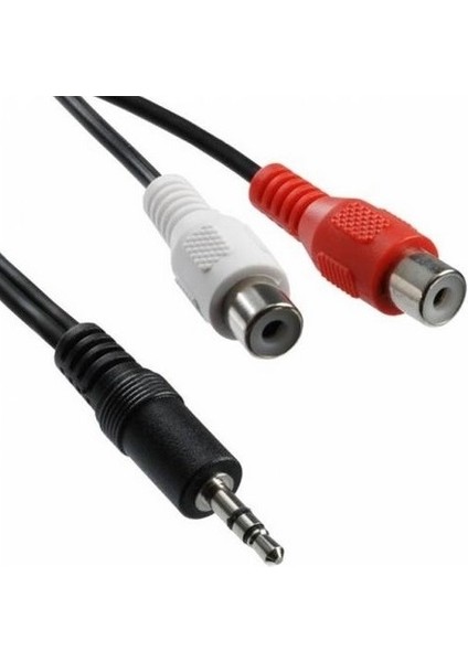 4227 3.5mm Stereo Erkek Dişi 2Rca Tos Ses Kablo Çevirici Adaptör