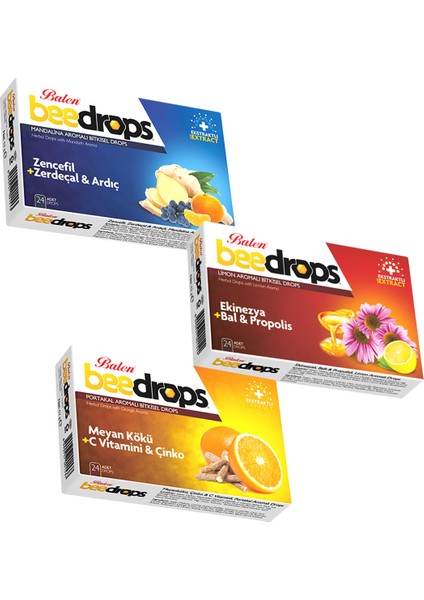Beedrops 3'lü Pastil Set 24 Drops x 3 Kutu