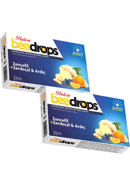 Beedrops Zencefil - Zerdeçal - Ardıçlı Mandalina Aromalı 24 Drops x 2 Adet